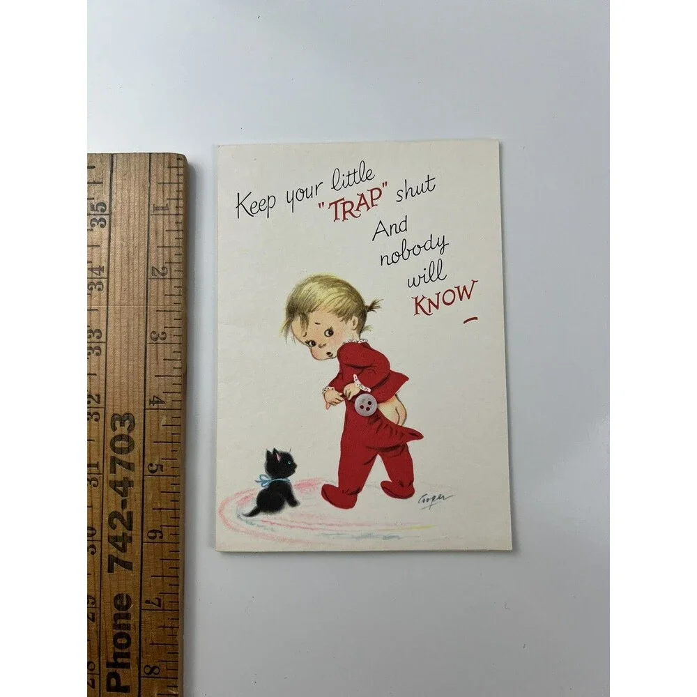 Vintage Gibson M. Cooper Happy Birthday 1950's Greeting Card Kitschy Ephemera